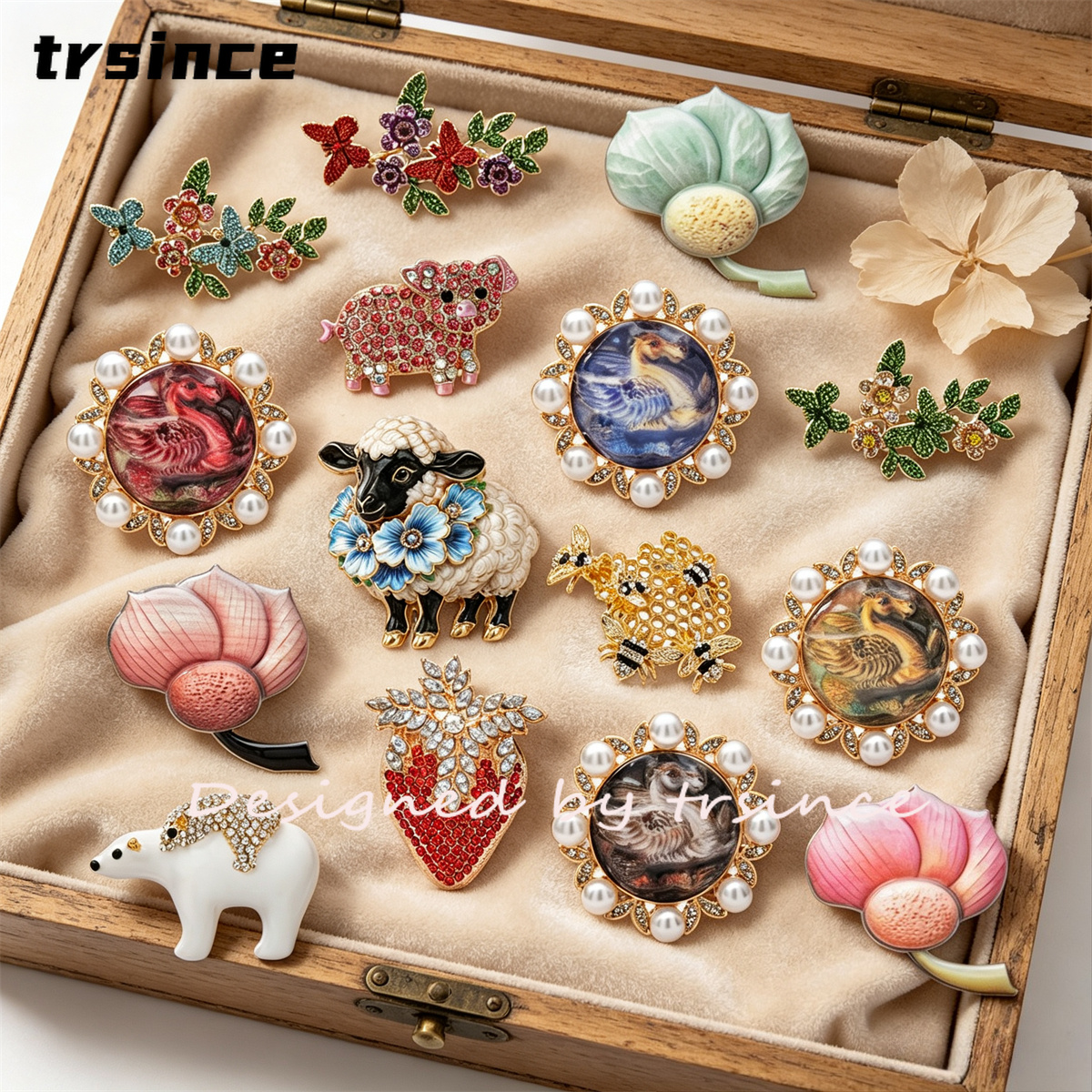 Vintage Collectible Clothing - Luxury Vintage Pearl Rhinestone Brooch Collection