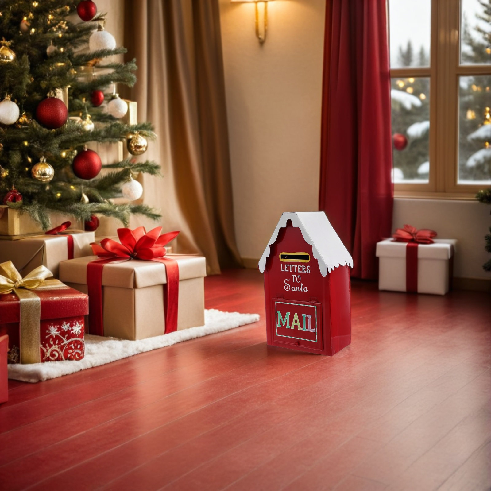 Red Christmas Mailbox Metal Sa – Vintage Collectible Santa Bewertung und Preis