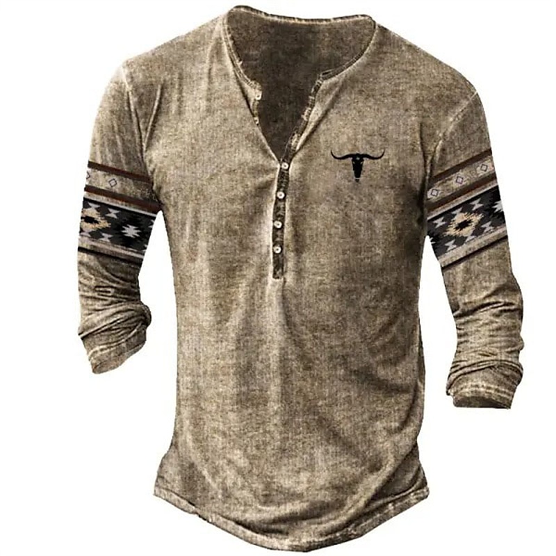 Autumn Skull Henley Shirt 3D P – Vintage Collectible Buttons Bewertung und Preis