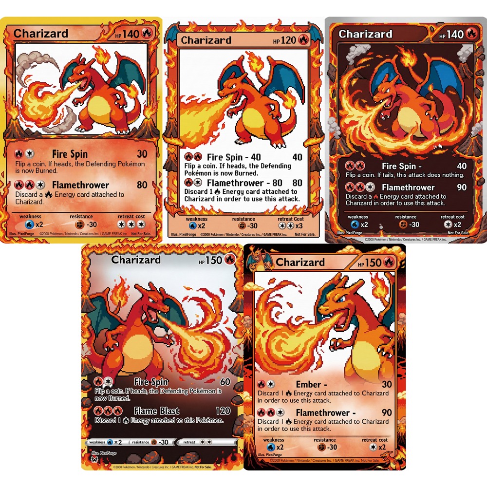 5Pcs Pokemon Cards Charizard G – Vintage Game Collection Bewertung und Preis