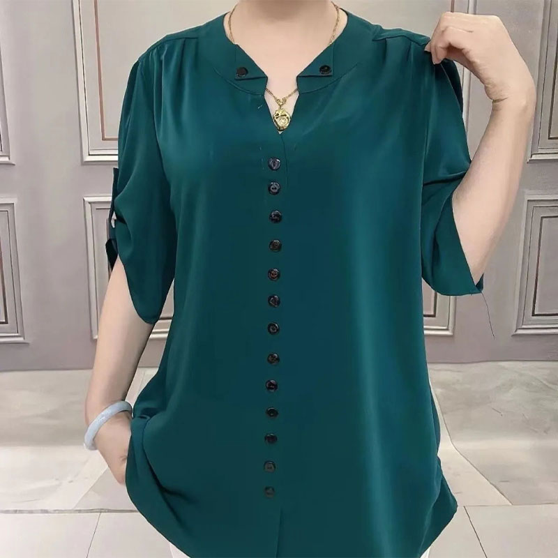 Basic Loose V-Neck Blouse Comm – Vintage Collectible Buttons Bewertung und Preis
