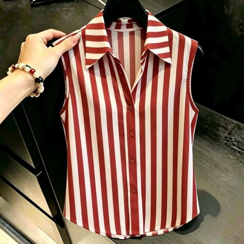 Sleeveless Striped Contrast Bu – Vintage Collectible Buttons Bewertung und Preis