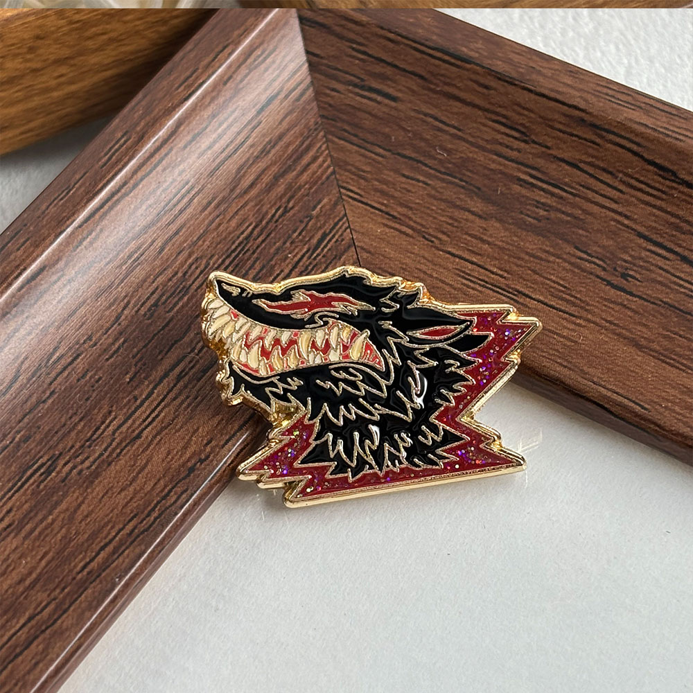 Fanged Wolf Metal Brooch, Dark – Vintage Collectible Clothing Bewertung und Preis