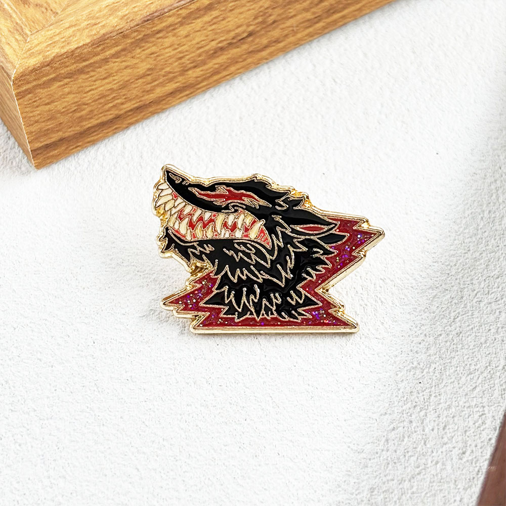 Fanged Wolf Metal Brooch, Dark – Vintage Collectible Clothing Bewertung und Preis