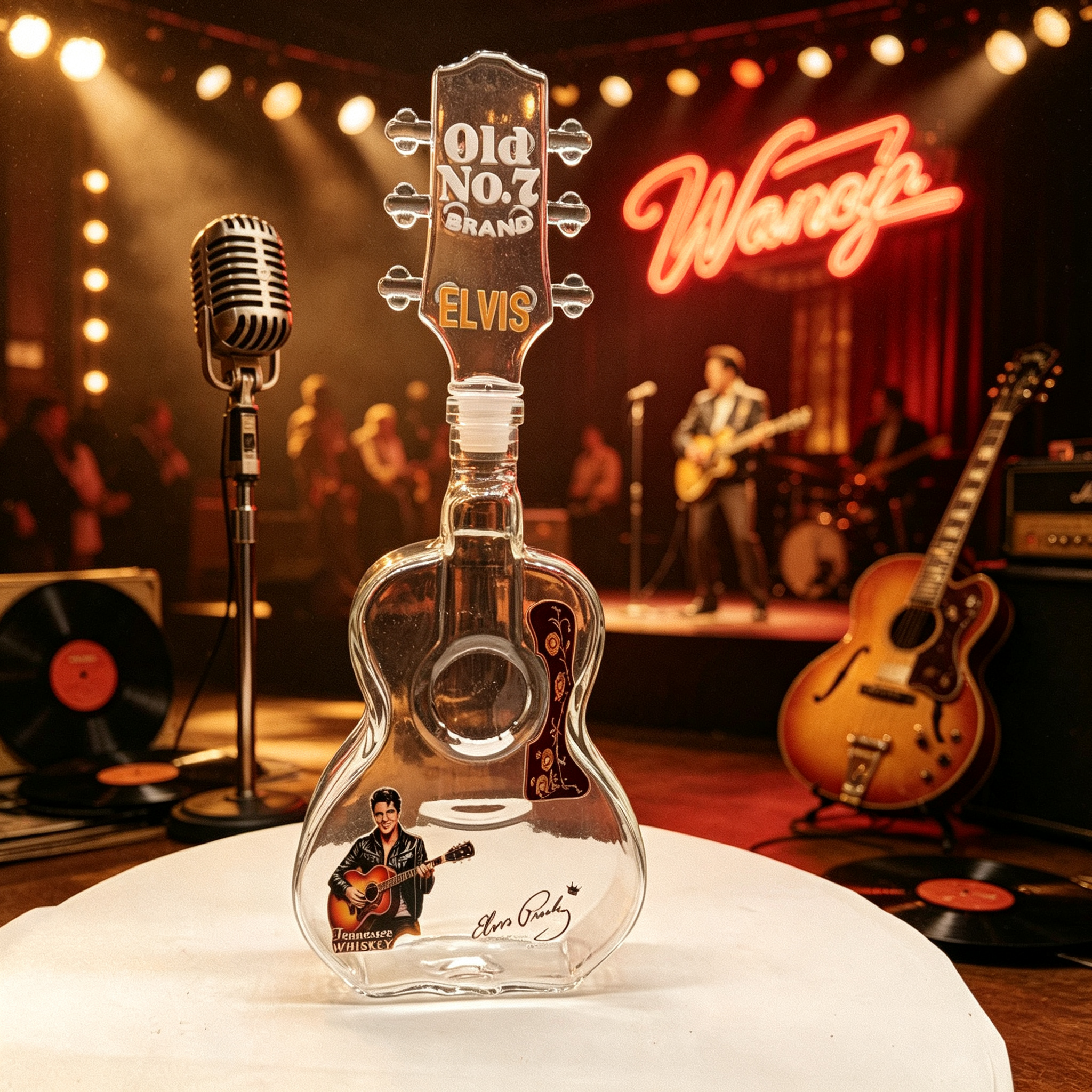 Elvis Guitar Whiskey Decanter  – Vintage Collectible Glass Bewertung und Preis